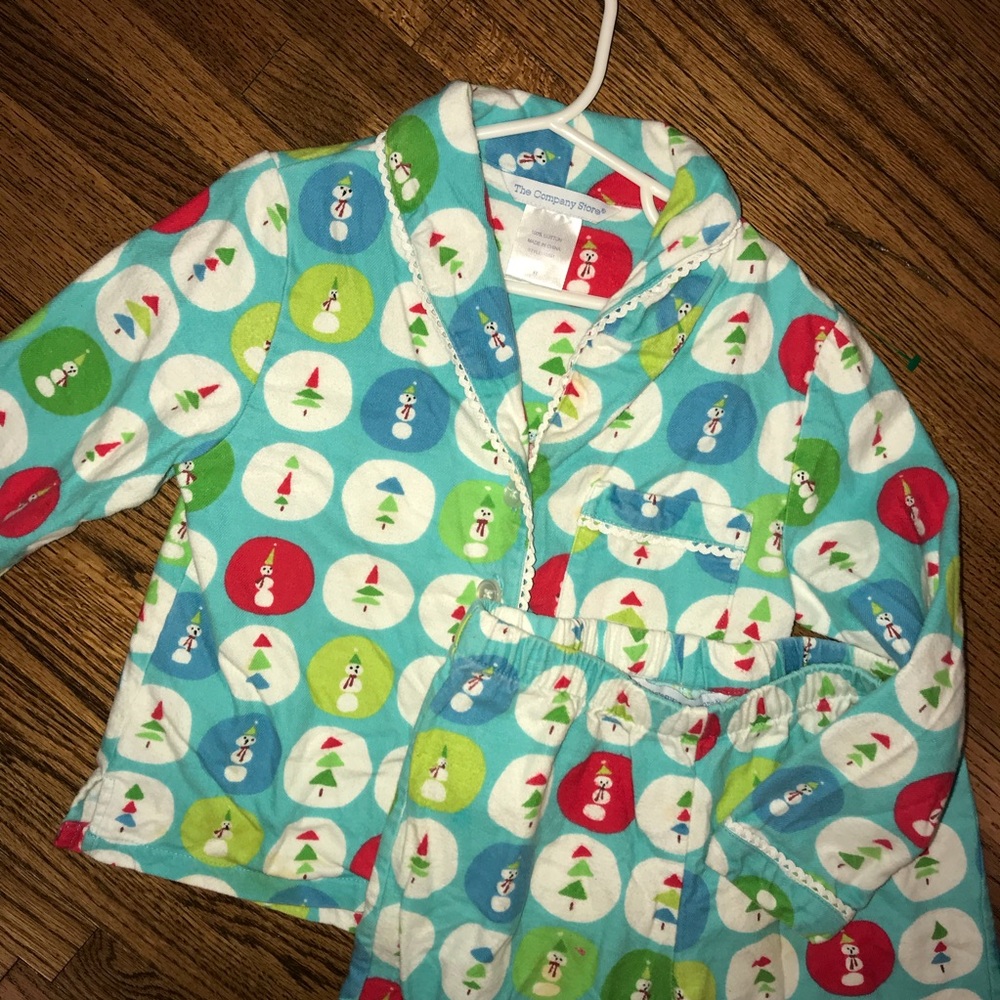 The company Store Christmas flannel pajamas sz 4